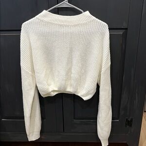 White Women's Cropped Sweater